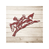 Bronc Rider Metal Cut Out Western Wall Decor