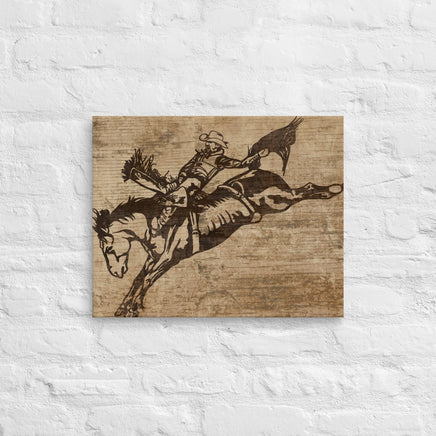 Bronc Rider Western Cowboy Wall Canvas Print