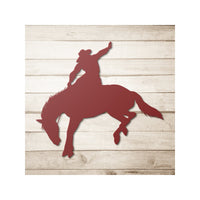 Cowboy Western Bucking Horse Custom Metal Wall Decor Rustic Rodeo Artwork Room Wall Hangings Wyoming Bucking Bronc Riding Sign for Ranch