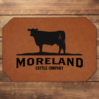 CUSTOM CATTLE BRAND Table Placemat Custom Designed Placemats with your Ranch Name and Cattle Brand Western Place Mats Table Decor