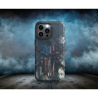 Punisher iPhone Case Vintage Distressed Rusted Phone Case Military and Outdoor Second Amendment Gun Owner Protective Case