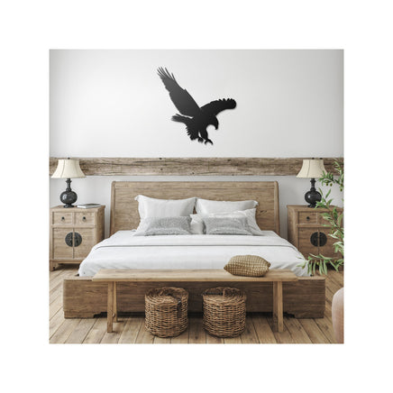 Eagle Cut Out Flying Bird of Prey Die Cut Wildlife Art Metal Wall Decor for Rustic Cabin or Hunting Lodge