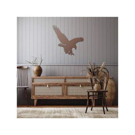 Eagle Cut Out Flying Bird of Prey Die Cut Wildlife Art Metal Wall Decor for Rustic Cabin or Hunting Lodge