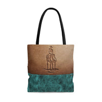 Embossed Looking Cowboy Western Polyester Tote Bag