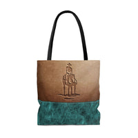 Embossed Looking Cowboy Western Polyester Tote Bag