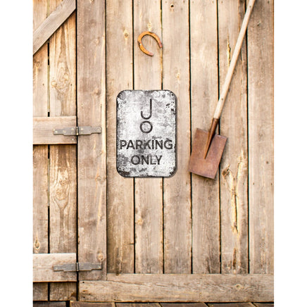 CUSTOM CATTLE BRAND No Parking Sign Western Farm and Ranch Sign Vintage Signage Retro Distressed Custom Sign Grunge Street Sign for Acreage