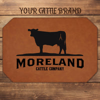 CUSTOM CATTLE BRAND Table Placemat Custom Designed Placemats with your Ranch Name and Cattle Brand Western Place Mats Table Decor