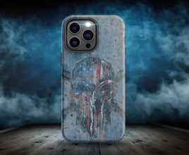 Punisher iPhone Case Vintage Distressed Rusted Phone Case Military and Outdoor Second Amendment Gun Owner Protective Case