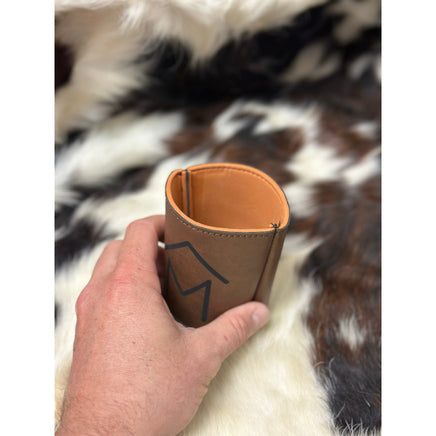 Leather Cattle Brand Custom Personalized Leather Beer Koozie Western Country Koozie Gift for Ranchers Insulated Beverage Holder