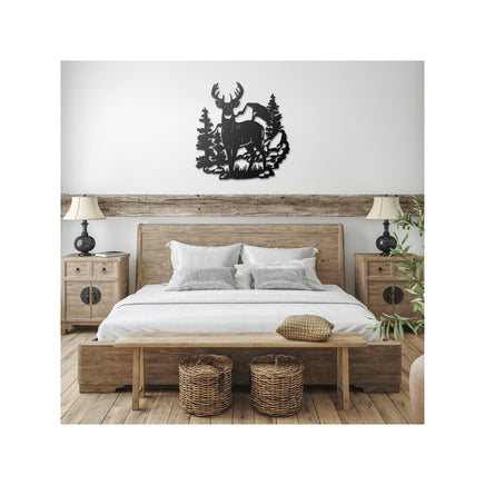 Whitetail Deer Metal Cutout Wall Decor Outdoors Wildlife Artwork Hunting Lodge Wall Hunting Theme Decoration Nature Metal Art