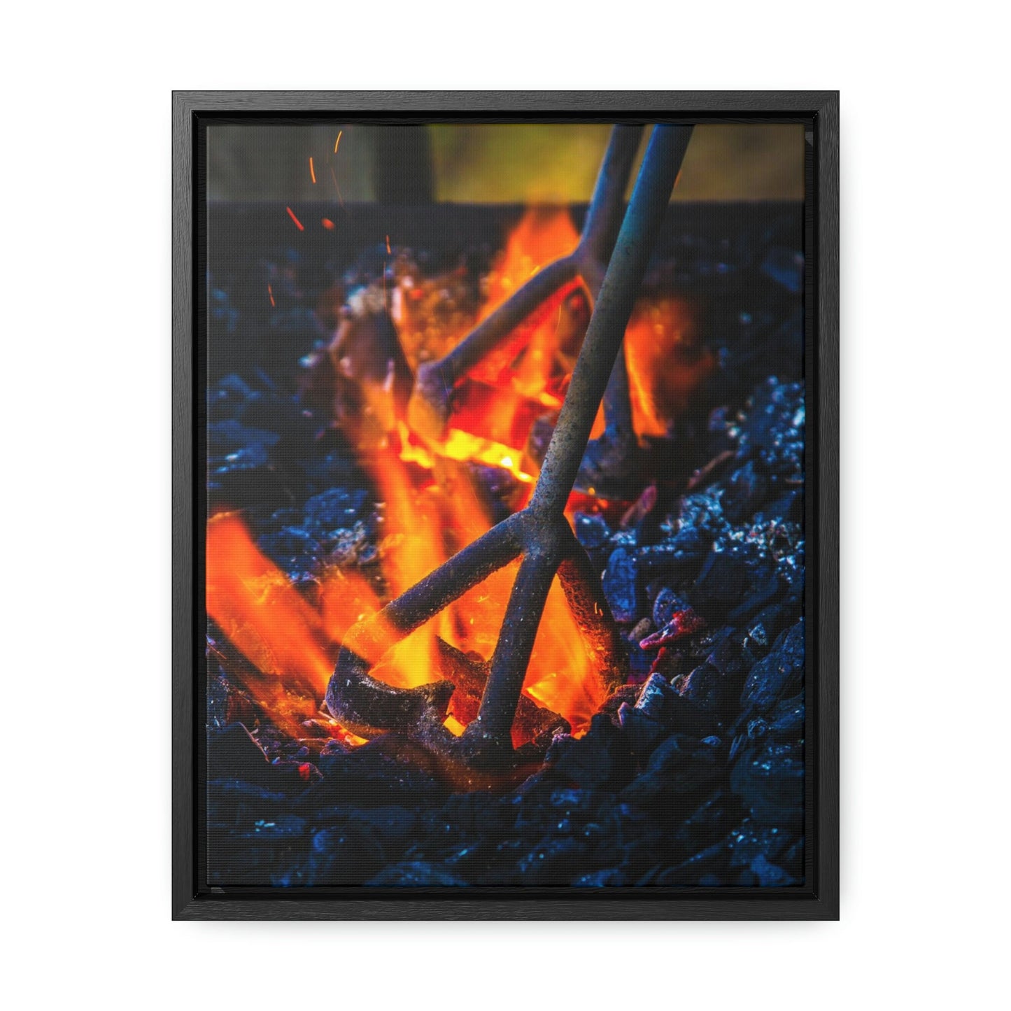 Cattle Branding Irons in Wood Fire Stretched Canvas