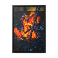 Cattle Branding Irons in Wood Fire Stretched Canvas