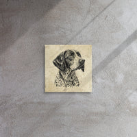 Hunting Dog Vintage Distressed Engraved Old Paper Artwork Look Stretched Canvas Gun Dog Wall Decor