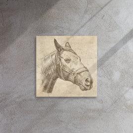 Quarter Horse Engraved Vintage Retro Canvas Stretched Canvas Ranch Farm Wall Art Decor Rustic Western Artwork Equestrian Vintage Art