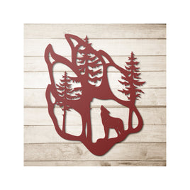 Coyote Howling In The Trees Metal Wall Decor