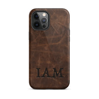 Personalized Monogram Custom Branded Leather Looking Tough Case for iPhone® Western Rustic Leather Country Branding Iron Style Phone Case