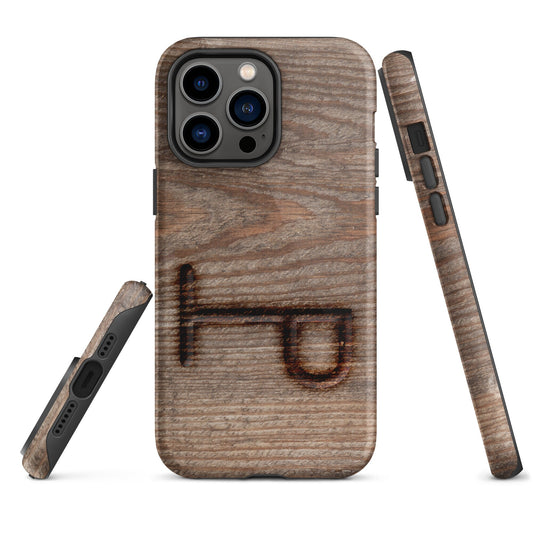 CUSTOM CATTLE BRAND Rustic Branded Weathered Wood Ranch Tough Case for iPhone Cowboy Rancher Phone Case With Cattle Branding Iron