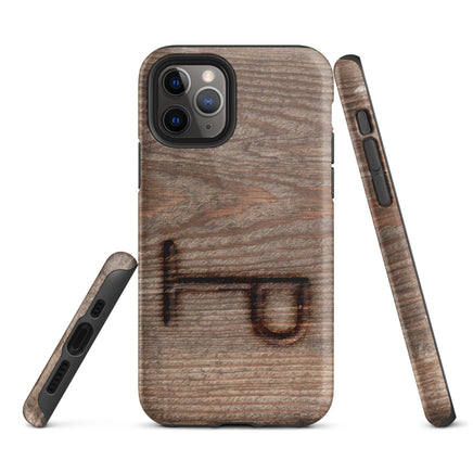 CUSTOM CATTLE BRAND Rustic Branded Weathered Wood Ranch Tough Case for iPhone Cowboy Rancher Phone Case With Cattle Branding Iron