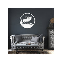 Bugling Bull Elk With Cow Elk Metal Cut Out Wall Art