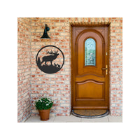 Bugling Bull Elk With Cow Elk Metal Cut Out Wall Art