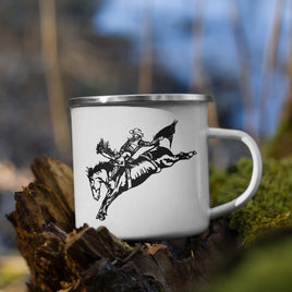 Rodeo Saddle Bronc Rider Garrett Shadbolt Enamel Coffee Mug Western Cowboy Coffee Cup Gift For Rodeo Lovers In Your Life