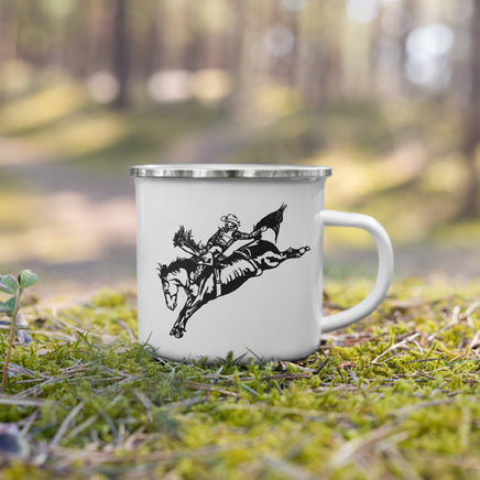 Rodeo Saddle Bronc Rider Garrett Shadbolt Enamel Coffee Mug Western Cowboy Coffee Cup Gift For Rodeo Lovers In Your Life