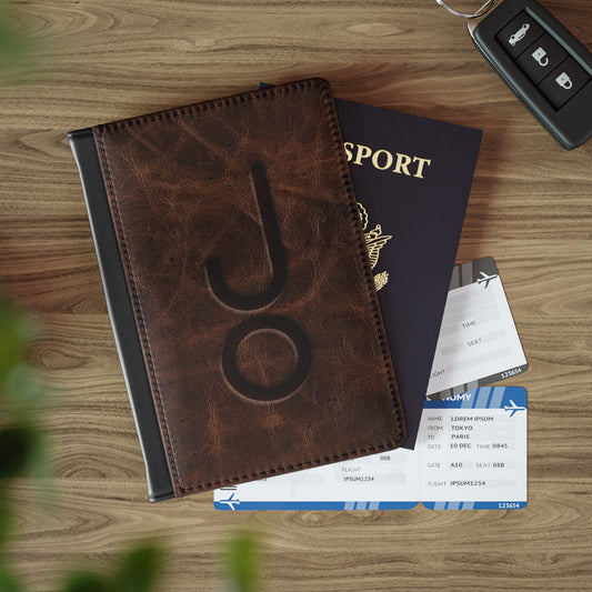 PERSONALIZED CATTLE BRAND Passport Cover Travel Accessory Customized Family Livestock Brand Western Leather Brand Looking Passport Cover