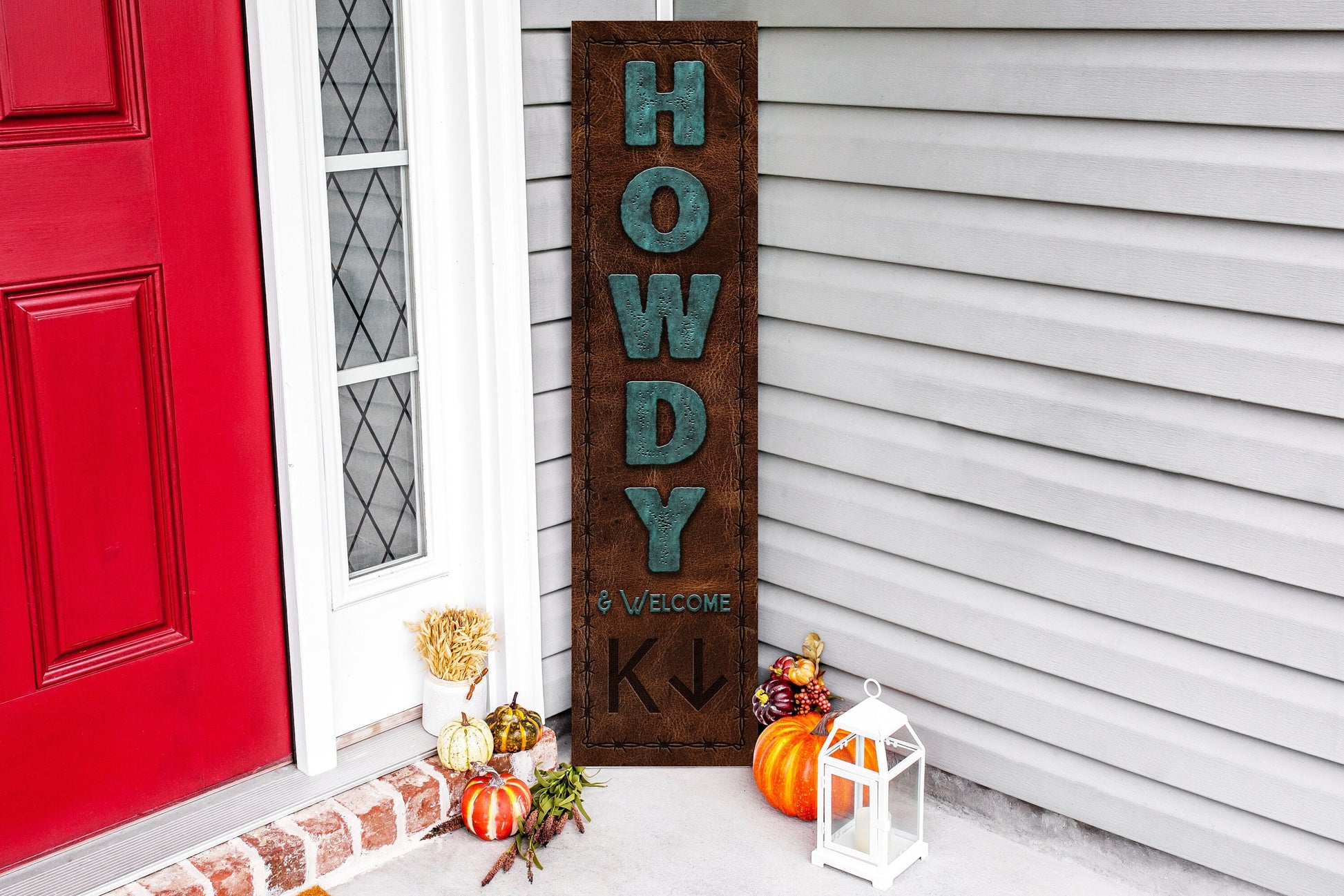 Front Door Welcome Sign Western Themed CUSTOM CATTLE BRAND Outdoor Porch Rustic Howdy Entrance Sign Personalized Ranch Fall Door Decor Signs