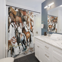 Western Horse Shower Curtain