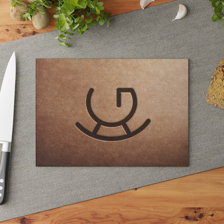 Cattle Brand Glass Cutting Board Customized Livestock Brand Kitchen Accessories for Ranch Custom Gift Idea for Cowboys and Ranchers