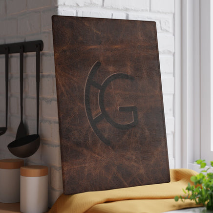 Cattle Brand Glass Cutting Board Customized Livestock Brand Kitchen Accessories for Ranch Custom Gift Idea for Cowboys and Ranchers