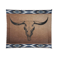 Aztec Longhorn Rustic Western Themed Comforter Bedroom Texas Ranch House Home Decor