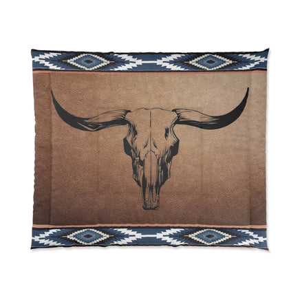 Aztec Longhorn Rustic Western Themed Comforter Bedroom Texas Ranch House Home Decor