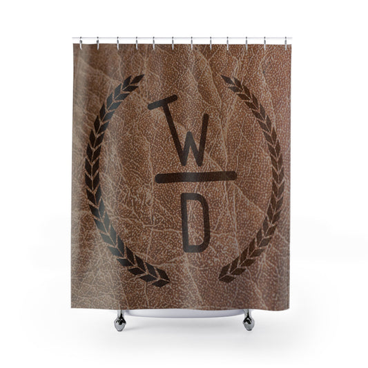 CUSTOM CATTLE BRAND Stamped Branded Rough Leather Pattern Country Western Bathroom Decor Shower Curtains Boho Rustic Home Decor Cowboy Gift