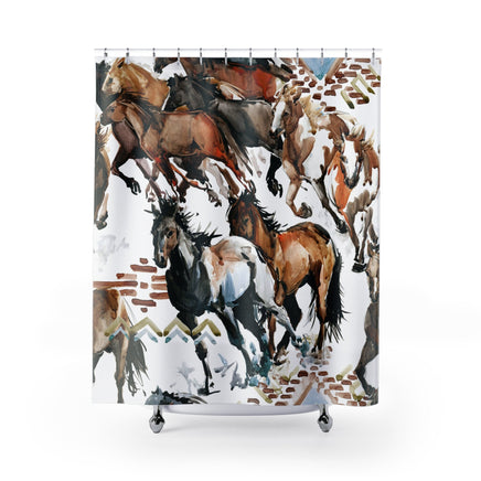 Western Horse Shower Curtain