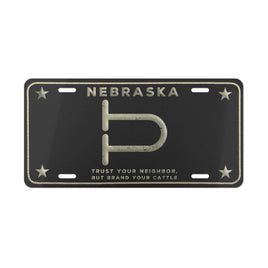 CUSTOM CATTLE BRAND License Plate for Western Cowboy Gift Idea Personalized License Plates with Livestock Brand Rustic Western Decor