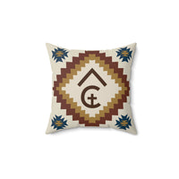 CUSTOM BRAND PILLOW Cattle Brand Western Aztec Navajo Pattern Looking Printed Spun Polyester Square Pillow Cowboy Living Room Accent