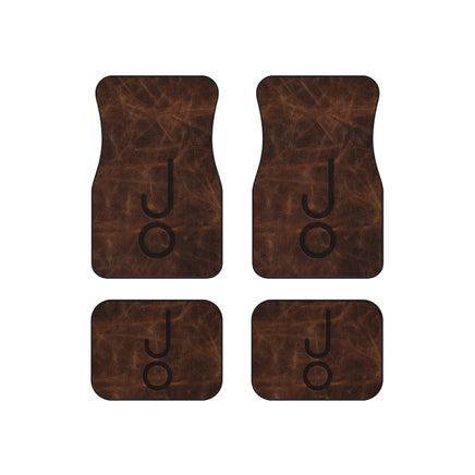 CUSTOM CATTLE BRAND Set of 4 Personalized Rustic Western Universal Car Mats Printed Branded Leather Pattern Branding Iron Truck Accessories