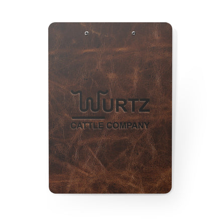 CUSTOM LOGO Rustic Western Clipboard Printed Leather Pattern Cattle Brand Cowboy Rancher Livestock Producer Sale Barn Office Accessory