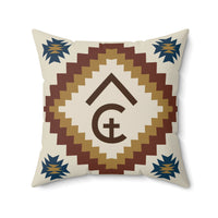 CUSTOM BRAND PILLOW Cattle Brand Western Aztec Navajo Pattern Looking Printed Spun Polyester Square Pillow Cowboy Living Room Accent