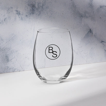 CUSTOM CATTLE BRAND 15 Oz Stemless Wine Glass Branding Iron Ranch Drinking Glasses