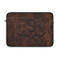 CUSTOM CATTLE BRAND Printed Leather Pattern Padded Laptop Sleeve Personalized Western Computer Case Rustic Laptop Computer Protective Cover