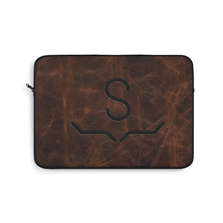 CUSTOM CATTLE BRAND Printed Leather Pattern Padded Laptop Sleeve Personalized Western Computer Case Rustic Laptop Computer Protective Cover