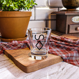 CUSTOM CATTLE BRAND Shot Glass 1.5oz Personalized Farmer Rancher Gift Idea Western Bar Decor Rustic Home Decor Branding Iron Glassware